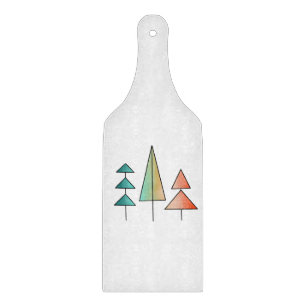 mid century modern rainbow trees blush teal simple cutting board