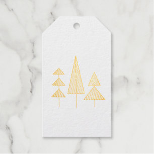 mid century modern rainbow trees blush teal simple gift tags