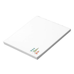 mid century modern rainbow trees blush teal simple notepad