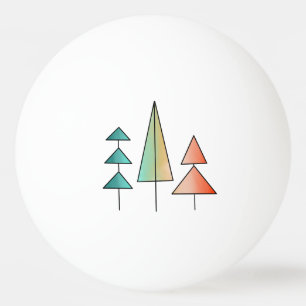 mid century modern rainbow trees blush teal simple ping pong ball