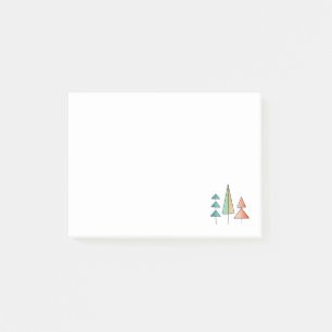 mid century modern rainbow trees blush teal simple post-it notes