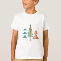 mid century modern rainbow trees blush teal simple
