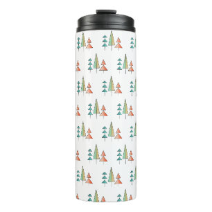 mid century modern rainbow trees blush teal simple thermal tumbler