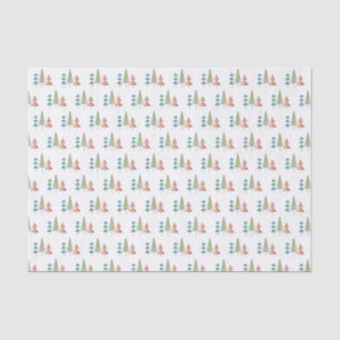 mid century modern rainbow trees blush teal simple tissue paper