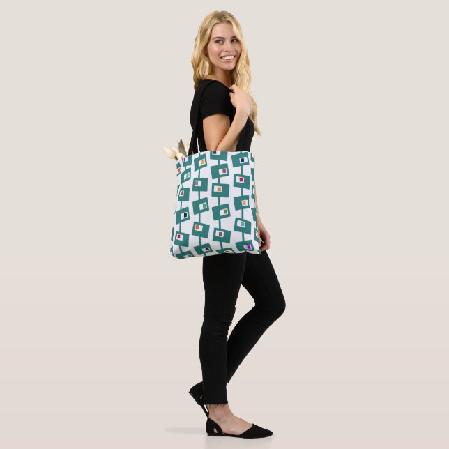 Mid-Century Modern Rectangles and Squares Tote Bag (On Model)