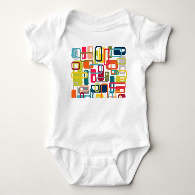 Mid-century Modern Rectangles Baby Bodysuit (Front)