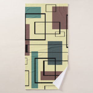 Mid Century Modern Rectangles Bath Towel