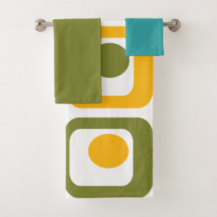 Mid-Century Modern Rectangles Bath Towel Set