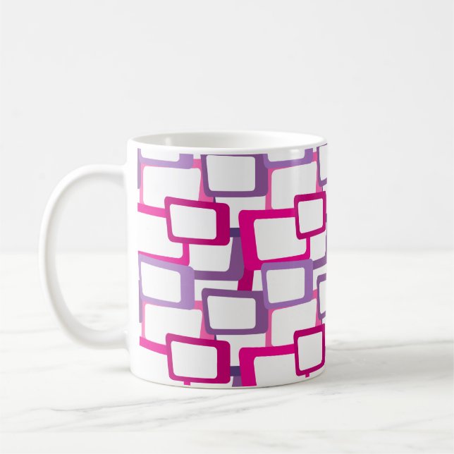 Mid-Century Modern Rectangles Coffee Mug (Left)