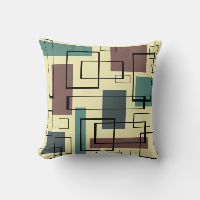 Mid Century Modern Rectangles Cushion (Front)