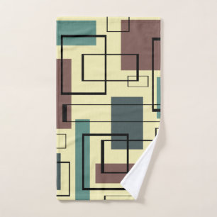 Mid Century Modern Rectangles Hand Towel