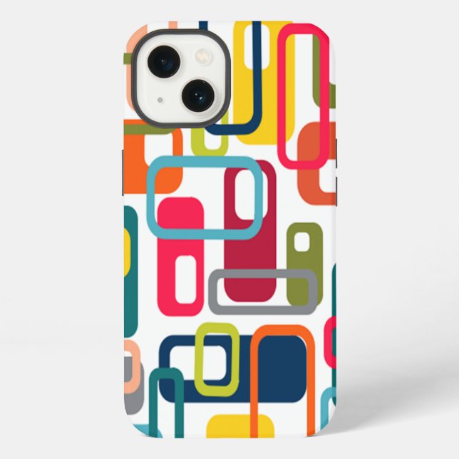 Mid-century Modern Rectangles iPhone Case (Back)