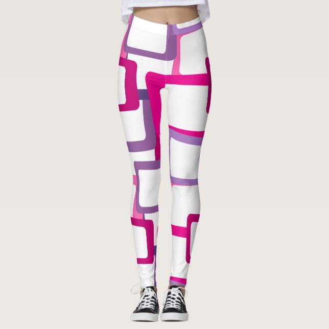 Mid-Century Modern Rectangles Leggings (Front)