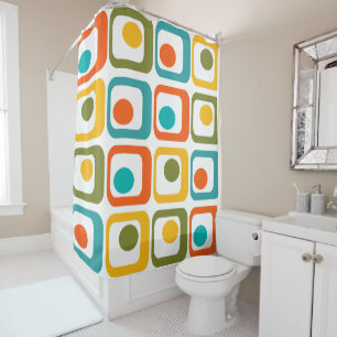 Mid-Century Modern Rectangles Shower Curtain
