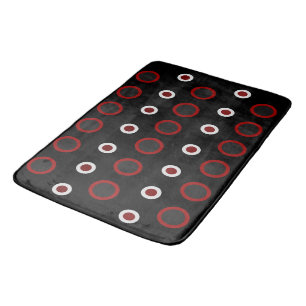 Mid-Century Modern red, black and grey     Bath Mat