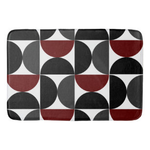 Mid-Century Modern Red Black and Grey Bath Mat