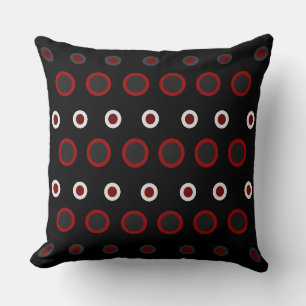 Mid-Century Modern red, black and grey Cushion