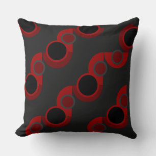 Mid-Century Modern red, black and grey        Cushion