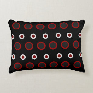 Mid-Century Modern red, black and grey    Decorative Cushion
