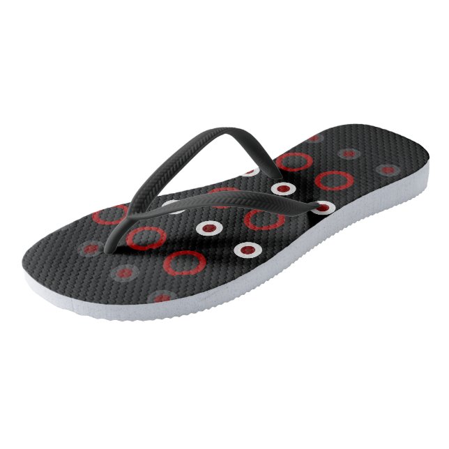 Mid-Century Modern red, black and grey     Jandals (Angled)
