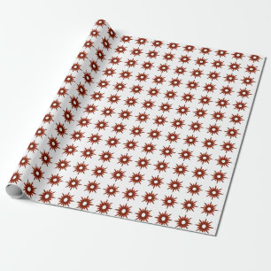 Mid-Century Modern Red Christmas Starburst Wrapping Paper