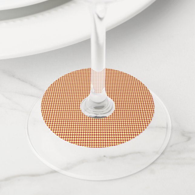 Mid Century Modern Repeat Pattern Wine Glass Tag (Close Up)