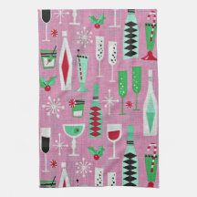 Mid Century Modern Retro Atomic Christmas Towel