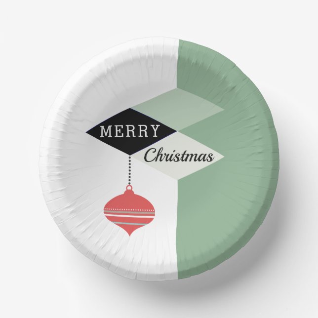 Mid-Century Modern Retro Chic Holiday Paper Plate (Front)