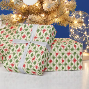 Mid-century Modern Retro Christmas Atomic Stars Wrapping Paper