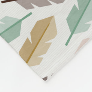 Mid-Century Modern Retro Feathers Fleece Blanket