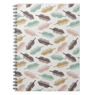 Mid-Century Modern Retro Feathers Notebook