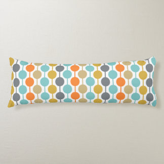 Mid-Century Modern Retro Geometric Circles Pattern Body Cushion