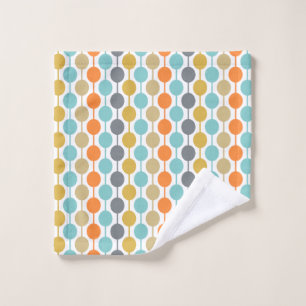 Mid-Century Modern Retro Geometric Circles Pattern Wash Cloth