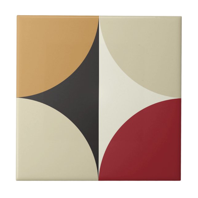 Mid Century Modern Retro Geometric Starburst  Tile (Front)