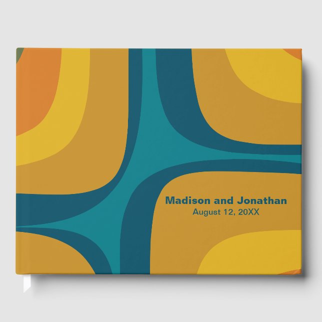 Mid Century Modern Retro Groove Modernist Guest Book (Front)