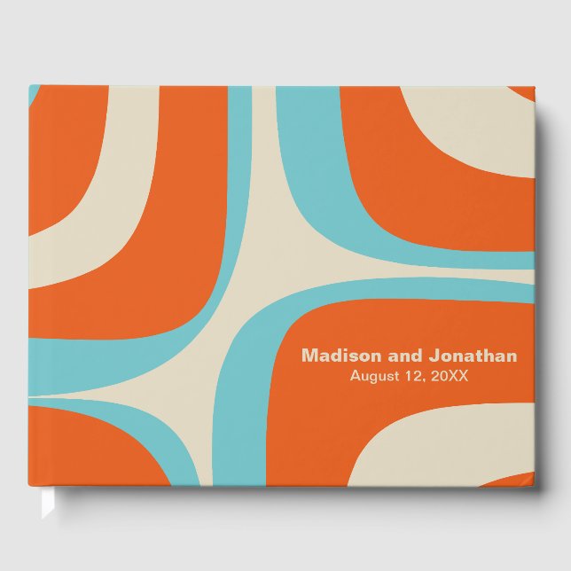 Mid Century Modern Retro Groove Personalised Guest Book (Front)