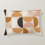 Mid Century Modern Retro Pattern Brown Earth Tones Decorative Cushion<br><div class="desc">Retro mid century modern pattern – abstract geometric shapes – minimalist pattern in earth tones – Brown, beige, white, terracotta.</div>
