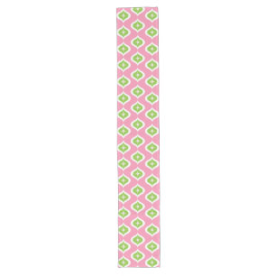 Mid Century Modern Retro Pink Geometric Long Table Runner