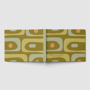 Mid Century Modern Retro Piquet Personalised Guest Book