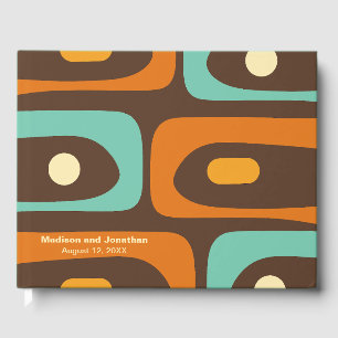 Mid Century Modern Retro Piquet Personalised Guest Book