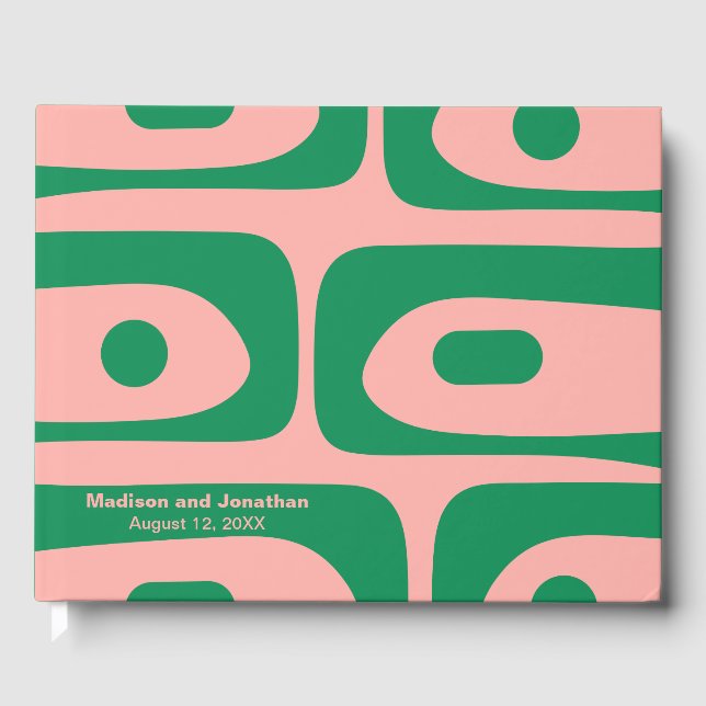 Mid Century Modern Retro Piquet Personalised Guest Book (Front)