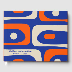 Mid Century Modern Retro Piquet Personalised Guest Book