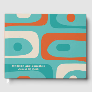 Mid Century Modern Retro Piquet Personalised Guest Book