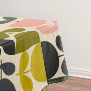 Mid‑century modern- Retro Scandinavian Flowers  Tablecloth