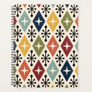 Mid Century Modern Retro Starburst Pattern Planner
