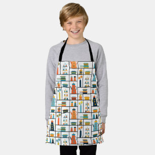 Mid Century Modern Retro Stylish Kitchen Shelves Apron