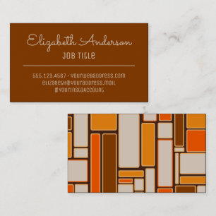 Mid Century Modern Retro Vintage 70s Colours Business Card