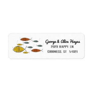 Mid Century Modern Retro Vintage Swimming Fish