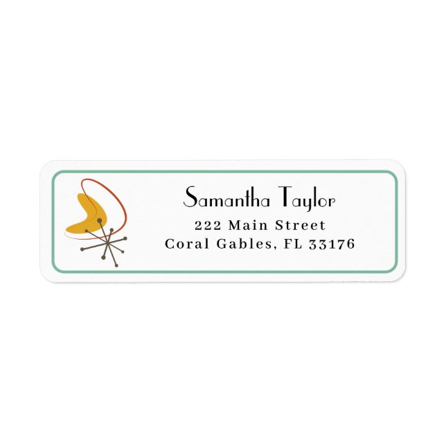 Mid-Century Modern Return Address Label – Retro  (Front)