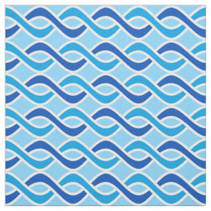 Mid-Century Modern Ribbons, cobalt & sky blue Fabric